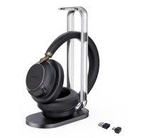 Yealink BH76 Plus + Charging Stand Teams USB-C/A Headset Vezeték nélküli Fejpánt Hívás/zene USB Type-C / USB Type-A Bluetooth Dokkoló Fekete