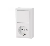 GAO 0314H Business Line IP20 földelt aljzat és váltókapcsoló, csatlakozóaljzat és váltókapcsoló kombináció, beltéri, 230 V~ / 50 Hz / 16/10 A, fehér