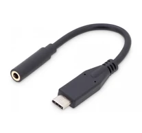 Digitus AK-300321-002-S mobiltelefon kábel Fekete 0,2 M USB C 3.5mm