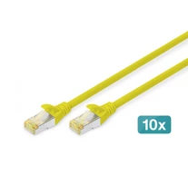 RJ45-RJ45 kábeltápkábel, kat.6A, S/FTP, AWG 26/7, LSOH, 2m, sárga, 10db