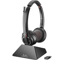 HP Poly Savi 8220 UC Microsoft Teams Certified DECT 1880-1900 MHz USB-A Headset Vezetékes Fejpánt Iroda/telefonos ügyfélközpont USB A típus Bluetooth Dokkoló Fe