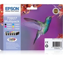 Epson Hummingbird T0807 tintapatron 1 db Eredeti Fekete, Cián, Világos ciánkék, Világos magenta, Magenta, Sárga