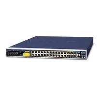 PLANET IGS-6325-24P4X hálózati kapcsoló Vezérelt L3 Gigabit Ethernet (10/100/1000) Ethernet-áramellátás (PoE) támogatása 1U Fekete, Kék