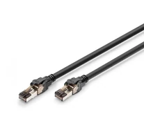 RJ45-RJ45 patch kábel, Cat. 8.1, S/FTP, AWG 24/7, LSOH, 0.5 m, fekete