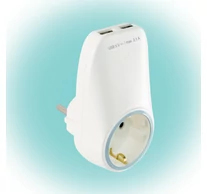 Home NV 2100 USB hálózati aljzat USB töltőaljzatokkal, 2xUSB töltőaljzat 5V/max.2,1A, földelt hálózati aljzat gyermekvédő zsaluval