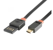 Home USBF 3 töltőkábel, 2 oldalú, fordítható, USB-A dugó, microUSB-B dugó, 3m, 2,1A, adatkábel