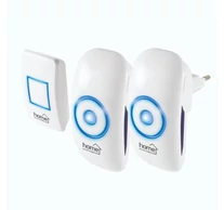 Home DBS 1501AC vezeték nélküli csengőszett, 150m hatótáv, 36 dallam, többszólamú hang, 4 fokozatú hangerő, kék LED, 230V-os tápellátás