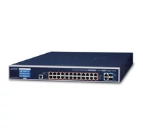 PLANET GS-6320-24UP2T2XV hálózati kapcsoló Vezérelt L3 Gigabit Ethernet (10/100/1000) Ethernet-áramellátás (PoE) támogatása 1.25U Kék