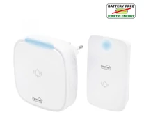 Home DBK 1500AC vezeték nélküli csengő, elem nélküli, 150m hatótáv, 36 dallam, 4 fokozatú hangerő, fényjelzés, kinetikus nyomógomb, 230V-os tápellátás
