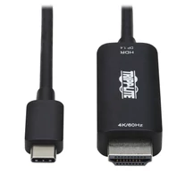 Tripp Lite sorozat USB-C to HDMI Aktív Adapter Kábel (M/M), 4K 60 Hz, HDR, HDCP 2.2, DP 1.4 Alt Mode, Fekete, 3 ft. (0,9 m)