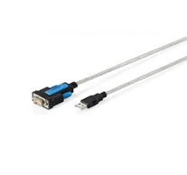 Digitus DA-70170 USB-A 2.0 férfi RS232 (DB9) férfi adapter kábel | FTDI chipkészlet (FT232RNL) | PVC, átlátszó | Csavaros rögzítés | 1.8m