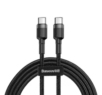 Baseus Cafule USB-C - USB-C PD 2.0 QC 3.0 kábel, 60 W, 2 m (fekete-szürke)