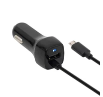 SAL SAU 24MU autós USB töltő 2in1, 2 készülék, USB, microUSB, 2,4 A összesen