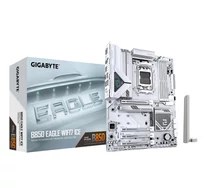 GIGABYTE B850 EAGLE WIFI7 ICE Motherboard - AMD Ryzen 9000 Series CPUs, 8+2+2 Phases Digital VRM, up to 8200MHz DDR5 (OC), 1xPCIe 5.0 + 2xPCIe 4.0 M.2, WIFI 7, 2.5 GbE LAN, USB 3.2 Gen 2