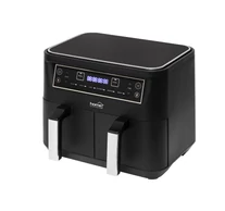 Home HG AF 24 air fryer, forrólevegős fritőz, 2 X 3,8 literes, 6-féle üzemmód, 2460 W, MEAL funkció, DUAL funkció, fekete