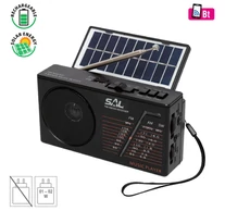 SAL RPH 1 napelemes rádió és multimédia lejátszó, hibrid töltés, 3 sávos AM-FM-SW rádió, BT/USB/microSD, ~11 óra üzemidő