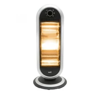 Home FK 231 álló elektromos halogén hősugárzó fűtőtest, 400W/800W/1200W, oszcillálás, IP20 védelem, fekete/ezüst