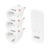Home TH2313 távirányítható mini hálózati aljzat szett, 2300 W, 3 aljzat + 1 távirányító, 40m hatótáv