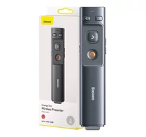 Baseus Orange Dot multifunkcionális távirányító prezentációkhoz, lézermutatóval, elemek nélkül (szürke)