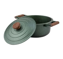 Nava 10-255-031 Ωmega tapadásmentes öntött alumínium lábas fedővel, kőbevonattal, 24 cm