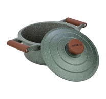 Nava 10-255-033 Ωmega tapadásmentes öntött alumínium lábas fedővel, kőbevonattal, 28 cm