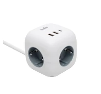 Home CUBE2 kocka elosztó, max. 3680 W, USB töltő, 3 aljzat gyermekvédelemmel, 1,5 m hosszú vezeték