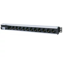 Intellinet 711449 áramelosztó egység (PDU) 12 AC kimenet(ek) Fekete, Szürke