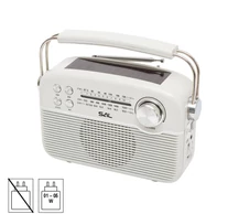 SAL RPR9 napelemes rádió multimédia lejátszóval, FM-AM-SW rádió, Bluetooth, USB és microSD csatlakozás, beépített akkumulátor