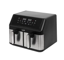 HOME HGAF29 duplakosaras forrólevegős sütő, 2 x 4,5L, 2000 W, digitális vezérlés, 8 féle üzemmód