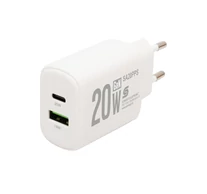 HOME SA20PPS USB hálózati gyorstöltő, 20 Watt, 2in1_ USB-A + USB-C aljzat, QC + PD + PPS gyorstöltés, GaN technológia