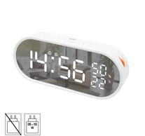 HOME LTC06 ébresztőóra, USB töltőkimenet, fehér kijelző, két ébresztési időpont, hőmérséklet és páratartalom mérés