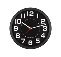 Home AWC250BK fali óra, üveg előlap, kontrasztos, jól leolvasható számlap, 1xAA elem tápellátás, átmérő 250mm