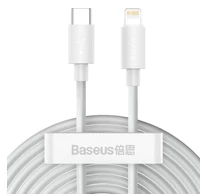 Baseus Simple Wisdom USB-C-Lightning adat/töltőkábel PD, 20W, 1,5m, 2db (fehér)
