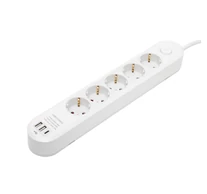 HOME NV5K3USBC hálózati elosztó, 3 m, H05VV-F 3G1,5 mm2 kábel, 5 védőérintkezős aljzat, USB töltőaljzat, max. 3680W, kétpólusú kapcsoló, beltéri kivitel