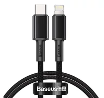 Baseus USB-C - Lightning kábel, nagy sűrűségű fonott, 20 W, 5 A, PD, 1 m (fekete)