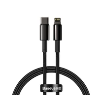 Baseus Tungsten Gold USB-C - Lightning kábel, 20 W, 5 A, PD, 2 m (fekete)
