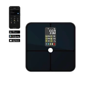 AENO ABS0002S BS2S testmérleg, 180 kg-ig terhelhető, SMART funkciók, profilok, BMI index elemzés, színes kijelző