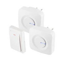HOME DBKS1001AC vezeték és elem nélküli csengő készlet, 1x nyomógomb + 2x csengő, 100m hatótáv, 36 dallam, szabályozható hangerő, IP44, fényjelzés, kinetikus nyomógomb