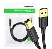 UGREEN US135 USB 2.0 AB nyomtatókábel, aranyozott, 3 m (fekete)