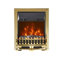 HOME FKK25G szabadon álló elektromos látványkandalló, max. 2000 W, LED lángeffekt, 2 fokozat, mechanikus vezérlés, arany díszítés