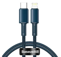 Baseus USB-C - Lightning kábel, nagy sűrűségű fonott, 20 W, 5 A, PD, 1 m (kék)