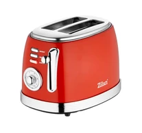 Zilan ZLN7040 retró kenyérpirító, 850 W, 6 fokozat, 2 szeletes, STOP funkció, piros