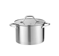 Zilan ZLN1368 rozsdamentes acél lábas fedővel, 24 cm, 5,5 literes, szegecselt fogantyúkkal