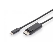 Digitus AK-300333-020-S video átalakító kábel 2 M USB C-típus DisplayPort Fekete