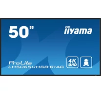 iiyama LH5065UHSB-B1AG tartalomszolgáltató (signage) kijelző Laposképernyős digitális reklámtábla 125,7 cm (49.5") LCD Wi-Fi 800 cd/m² 4K Ultra HD Fekete Beépít