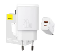 Baseus kompakt gyorstöltő, USB, USB-C, 20 W (fehér)