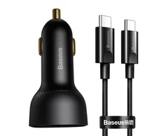 Baseus Superme USB autós töltő, USB-C, 100W + USB-C kábel (fekete)