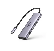 UGREEN Revodok CM511 5 az 1-ben Adapter, USB-C 2x USB, HDMI, USB-C, TF/SD (szürke)