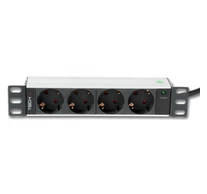 Techly I-CASE M10-4D 10' 1U X4 Elosztó - Schuko aljzatok