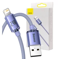 Baseus Crystal Shine USB-Lightning kábel, 2.4A, 2m (lila)